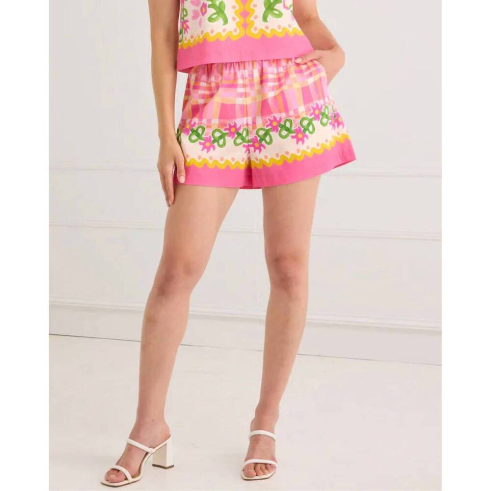 NEW ALIVIA tapestry bloom shorts in pink